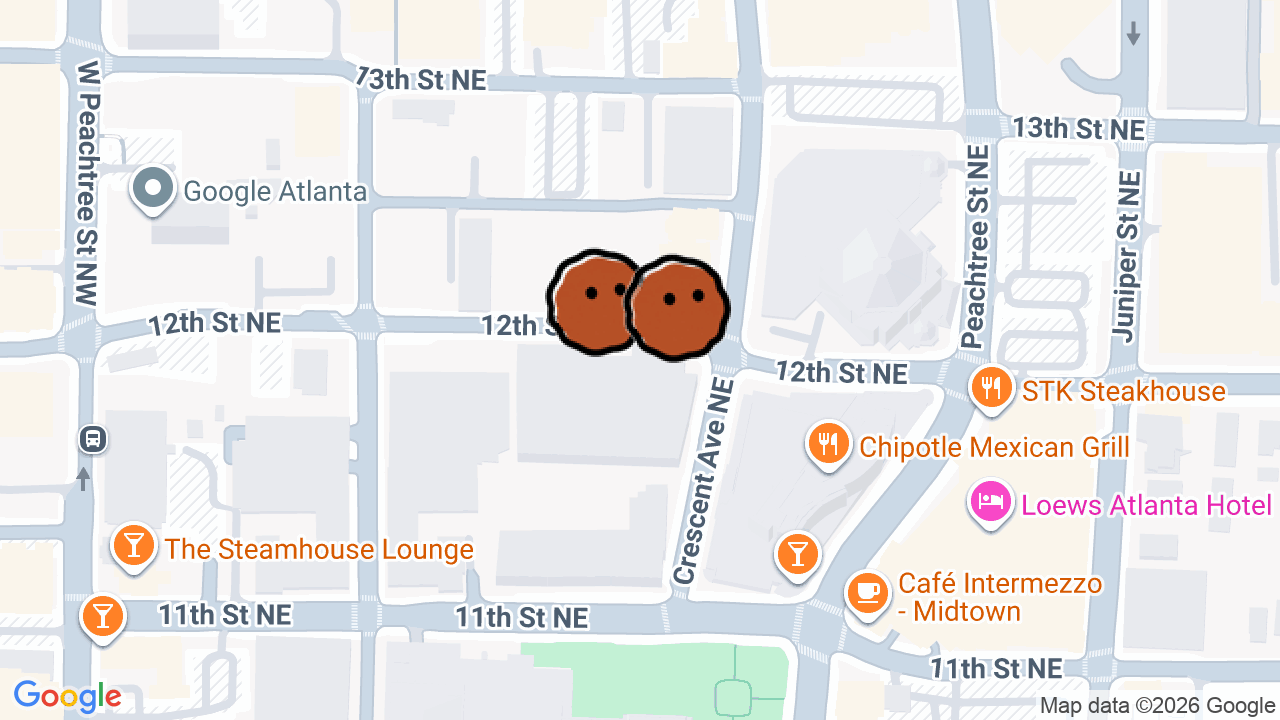 A map of 2 places in Check out this Atlanta Halloween pop up for spooky szn 🎃