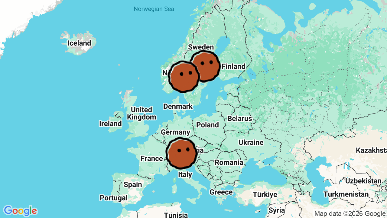 A map of 3 places in 2nd Hand Stores