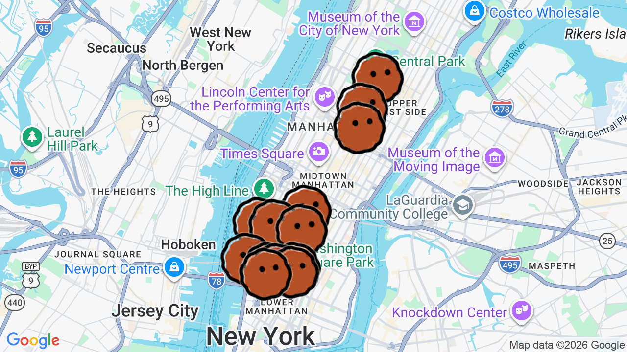 A map of 13 places in #menswear NYC