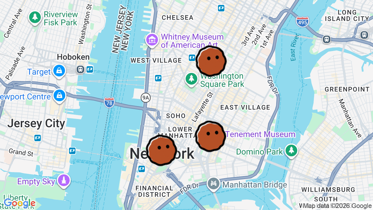 A map of 3 places in NYC 2nd Hand