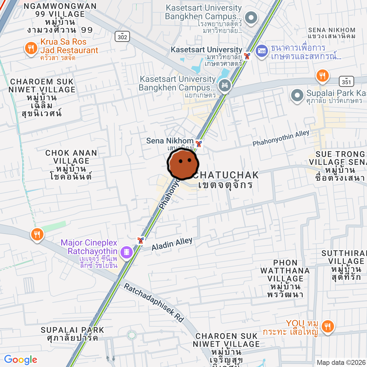 A map showing where สตูดิโอลาบ StudioLarb is in แขวงจ นทรเกษม เขตจต จ กร กร งเทพมหานคร