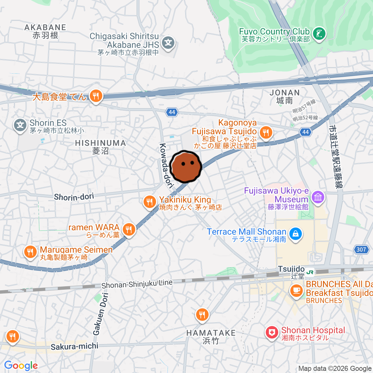 A map showing where Vault Up is in グレイス茅ヶ崎