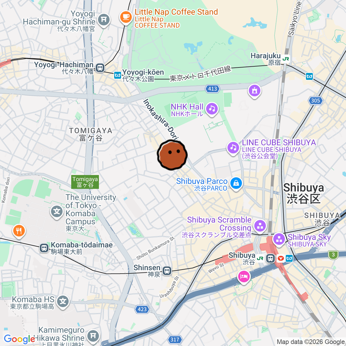 A map showing where STUDIO MULE is in ヴィラメトロポリス
