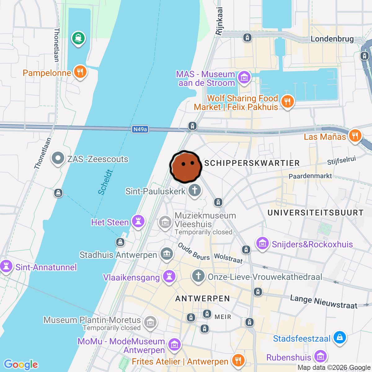 A map showing where Smudged is in Antwerpen