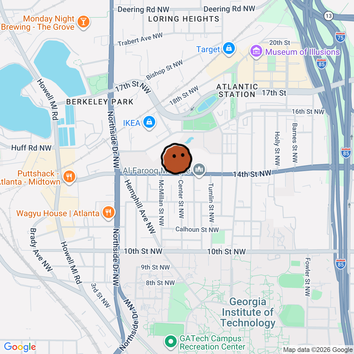 A map showing where The TBCo. Heirloom Quality is in Atlanta