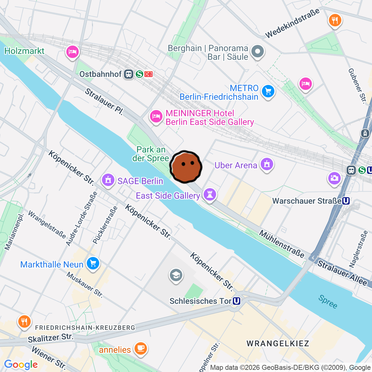 A map showing where Anima is in Berlin