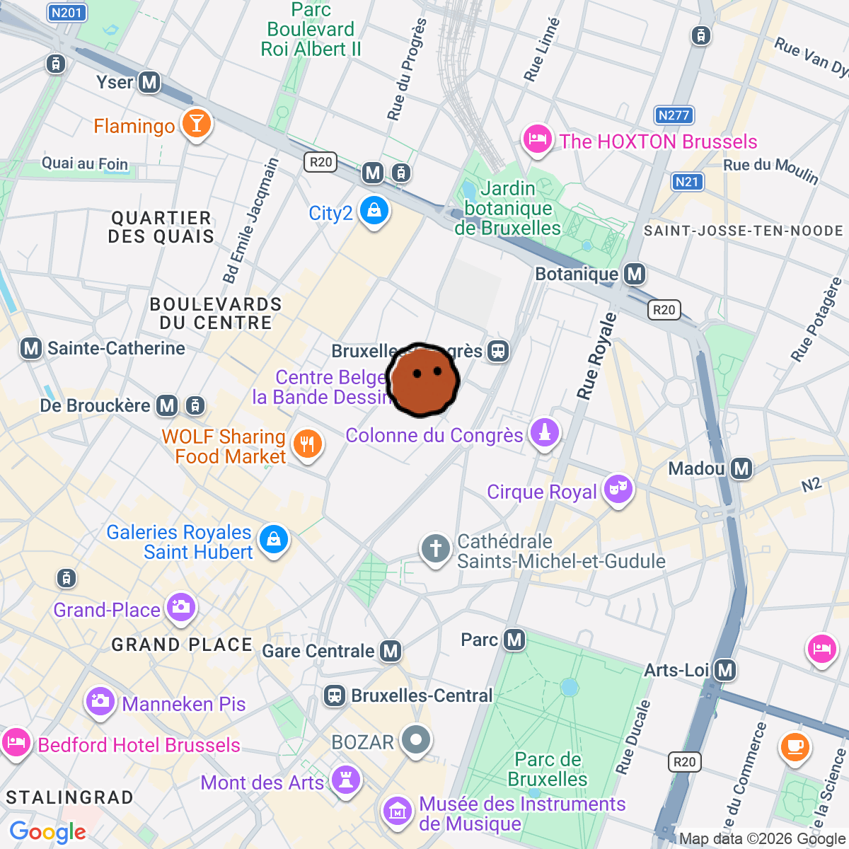 A map showing where MOK STUDIO is in Bruxelles