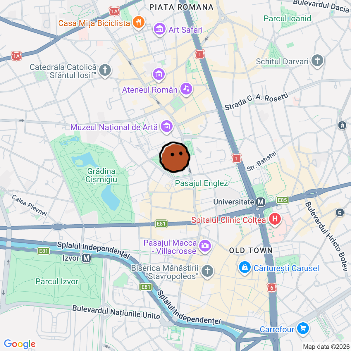 A map showing where Bar Ton is in București