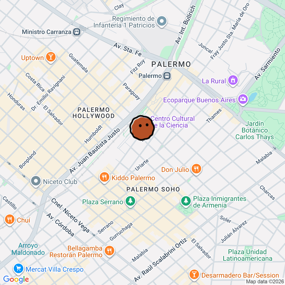 A map showing where Victor audio bar is in Cdad. Autónoma de Buenos Aires