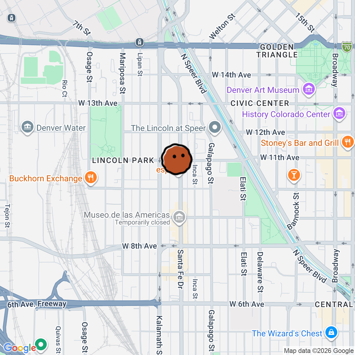 A map showing where esp is in Denver