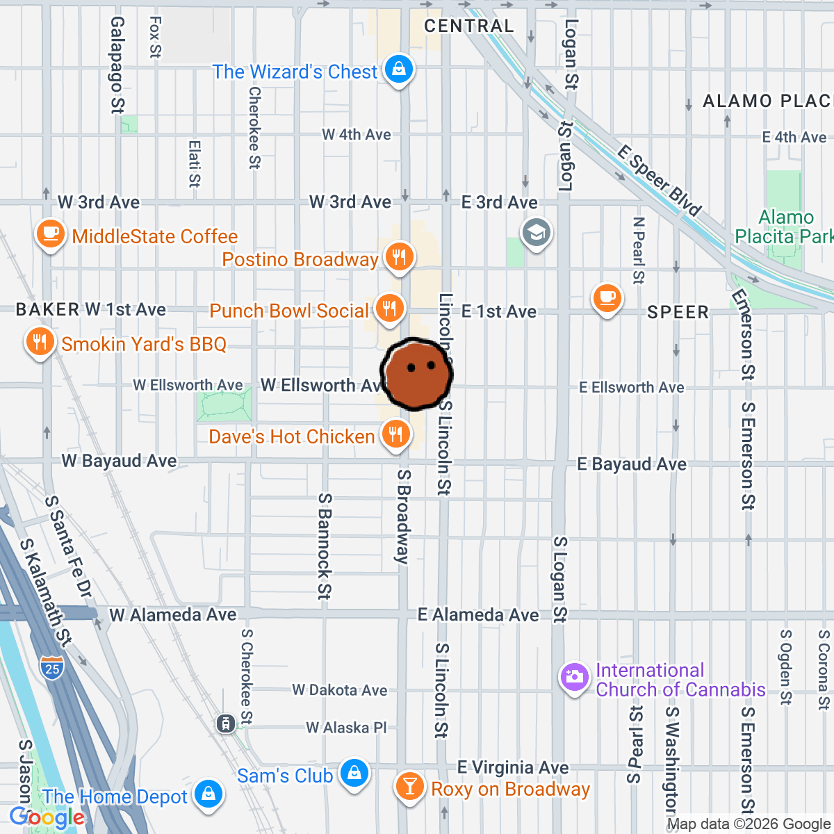 A map showing where Vaultaire is in Denver