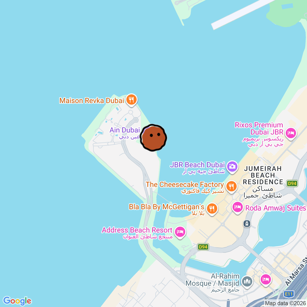 A map showing where VNYL HiFi Dubai is in Dubai Marina - Bluewaters Island - Dubai - United Arab Emirates