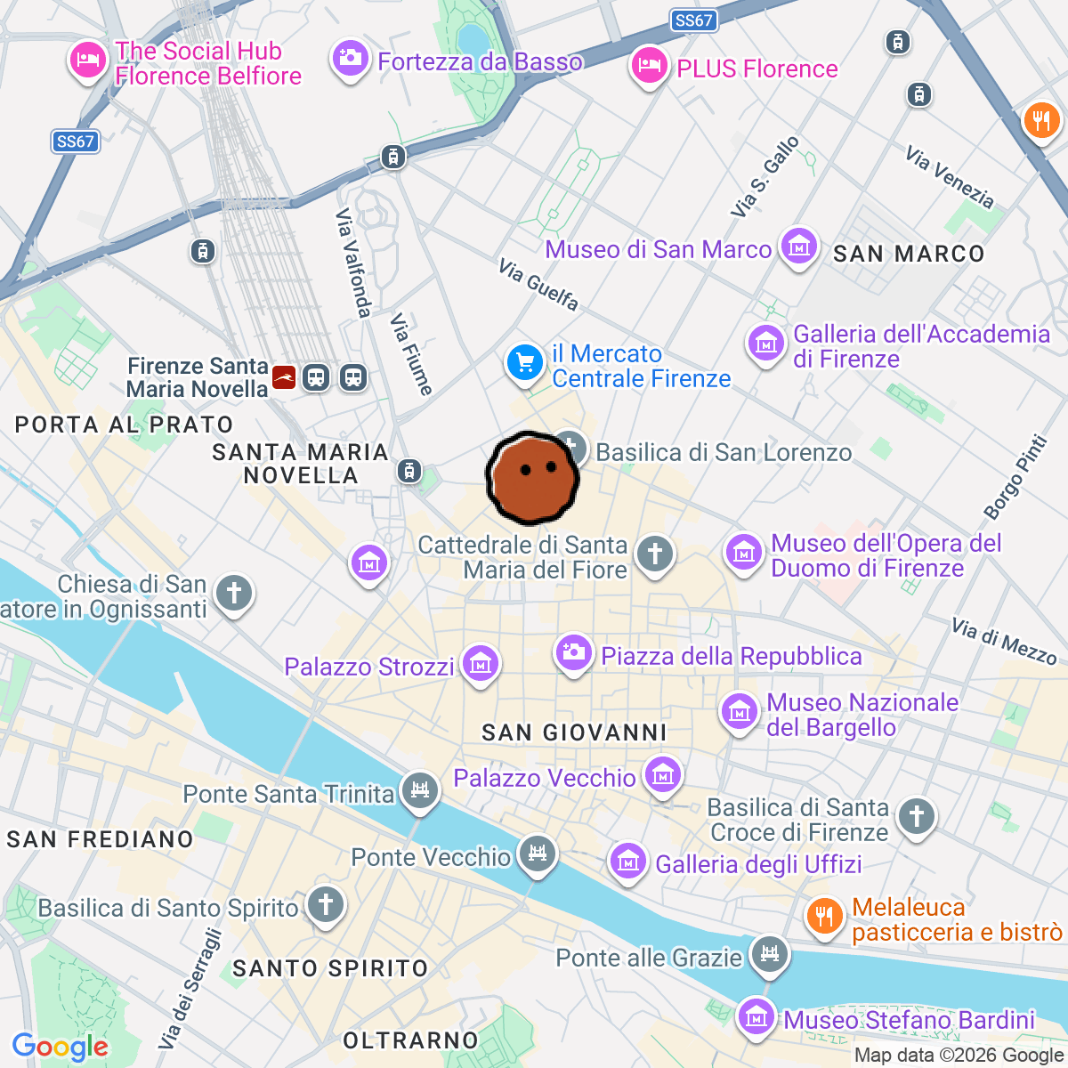 A map showing where Desii Vintage is in Firenze