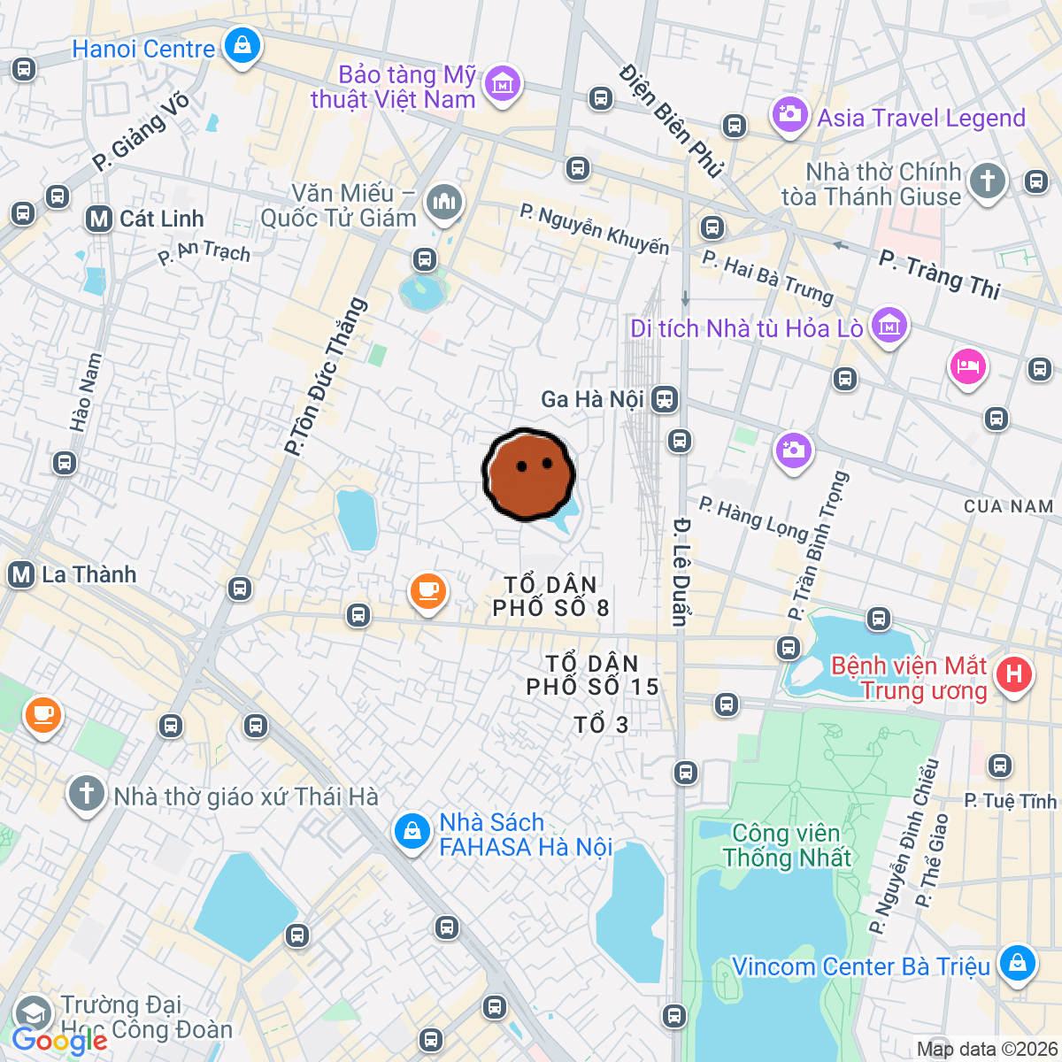 A map showing where AntiMusic Cafe & Listening Bar is in Hà Nội