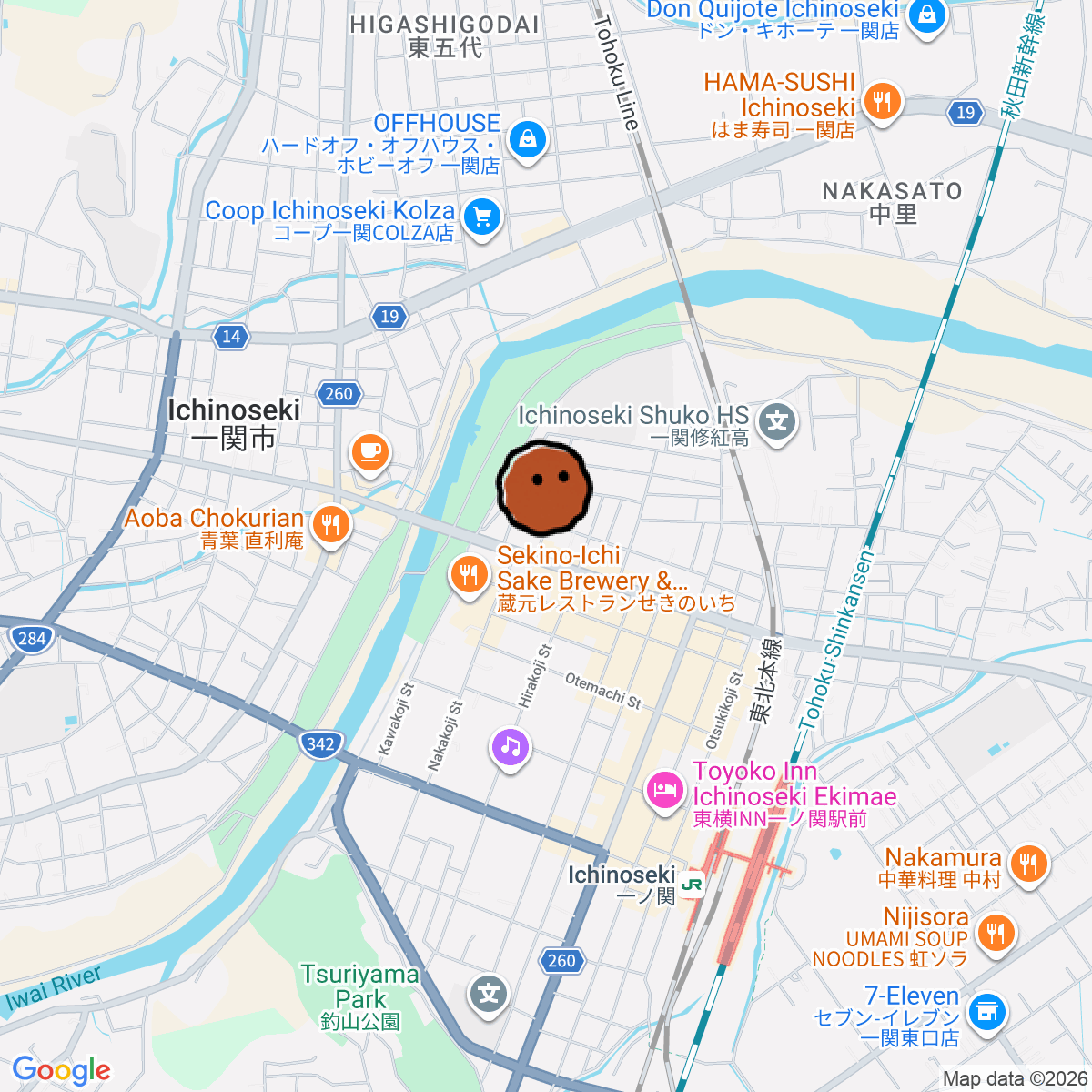 A map showing where BASIE is in Iwate