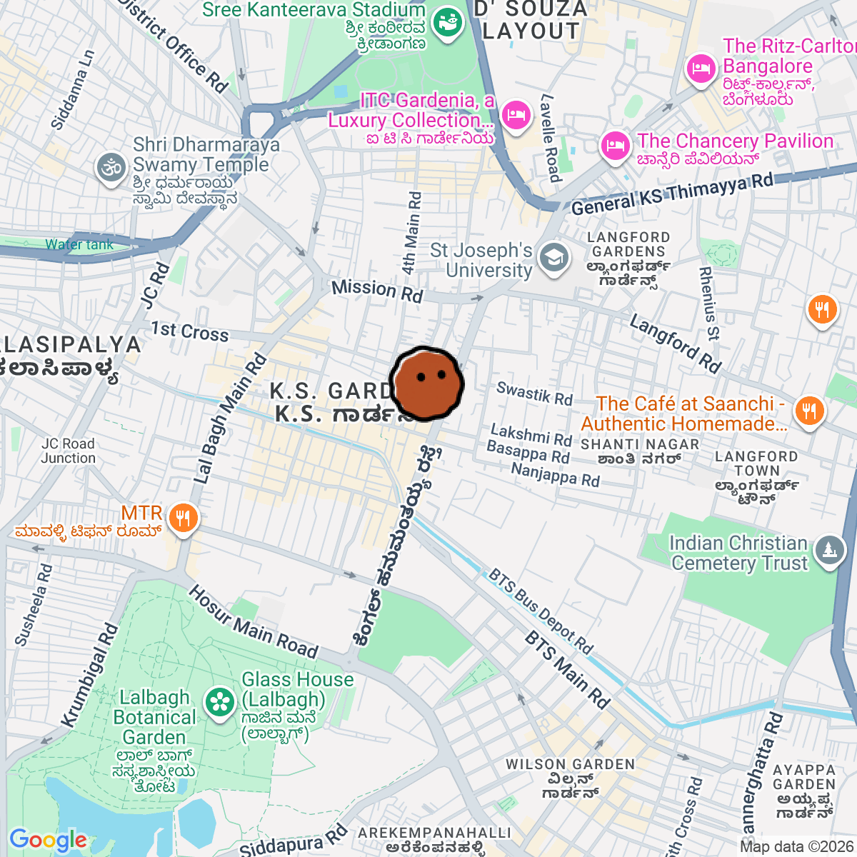 A map showing where Middle Room | Listening Room is in Karnataka