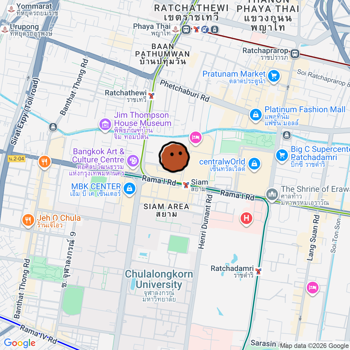 A map showing where Greyhound Original is in Krung Thep Maha Nakhon