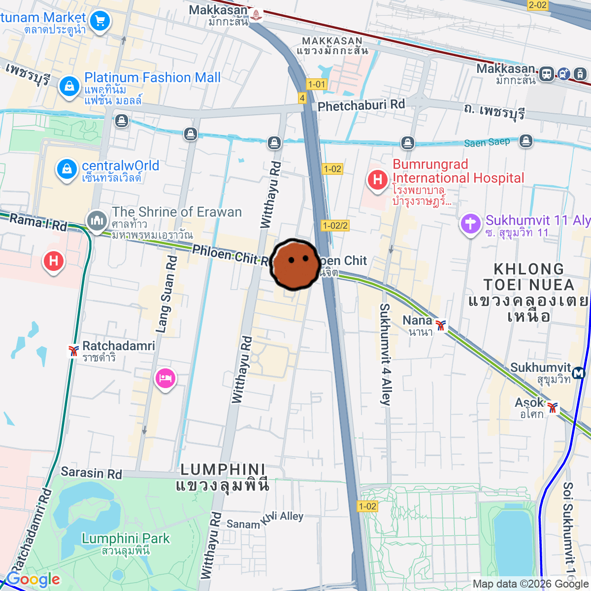 A map showing where Pinky Tailor Shop is in Krung Thep Maha Nakhon
