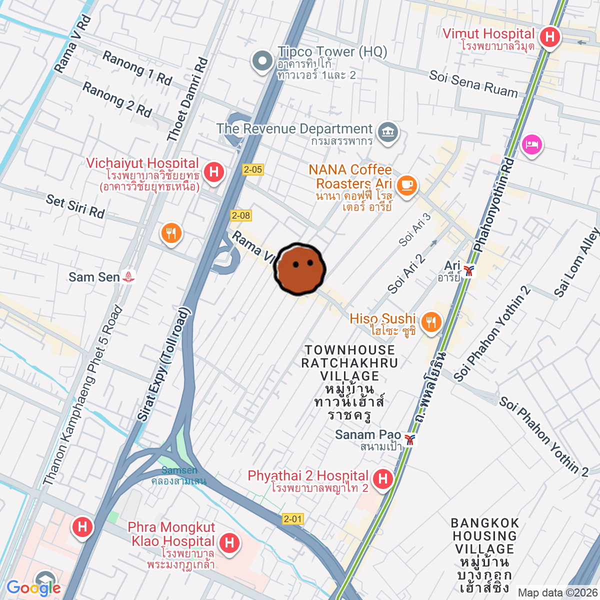 A map showing where The Decorum Bangkok is in Krung Thep Maha Nakhon