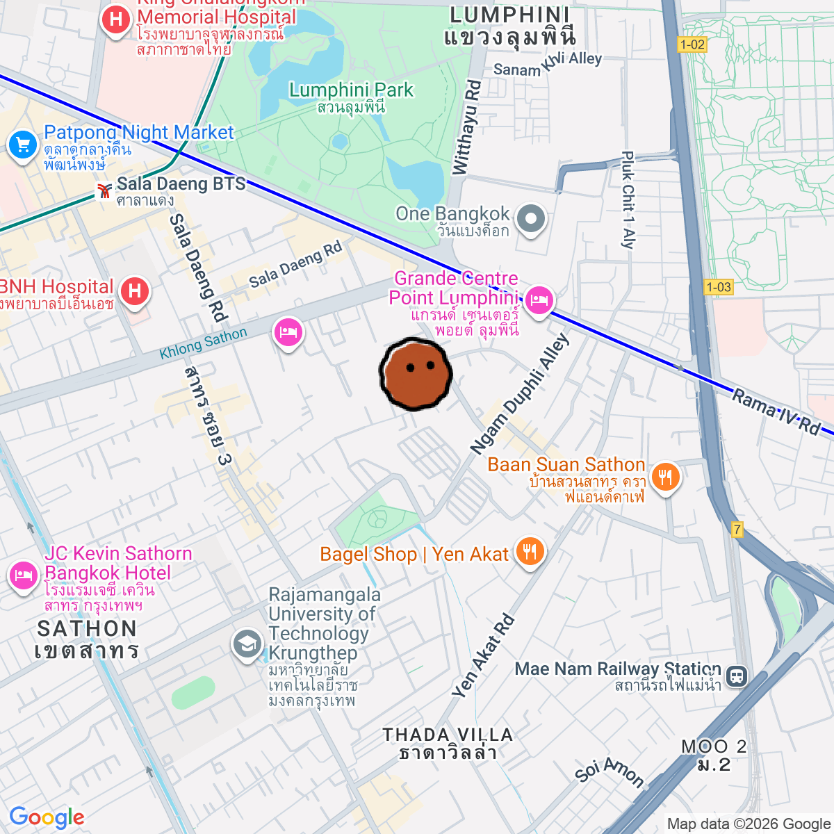 A map showing where VVON SUGUNNASIL is in Krung Thep Maha Nakhon