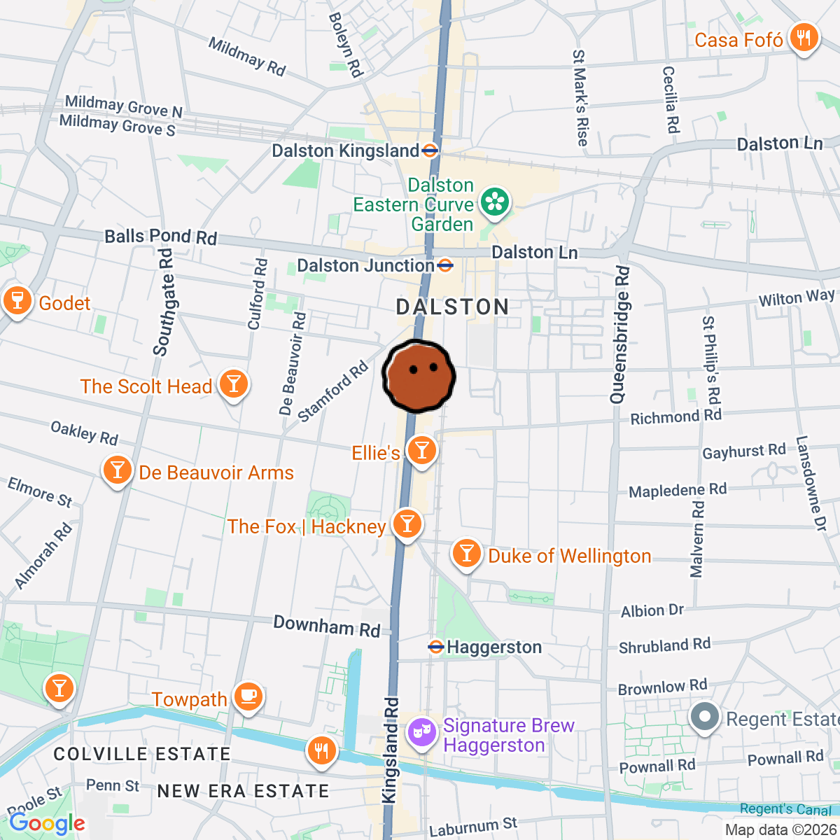 A map showing where Brilliant Corners is in London