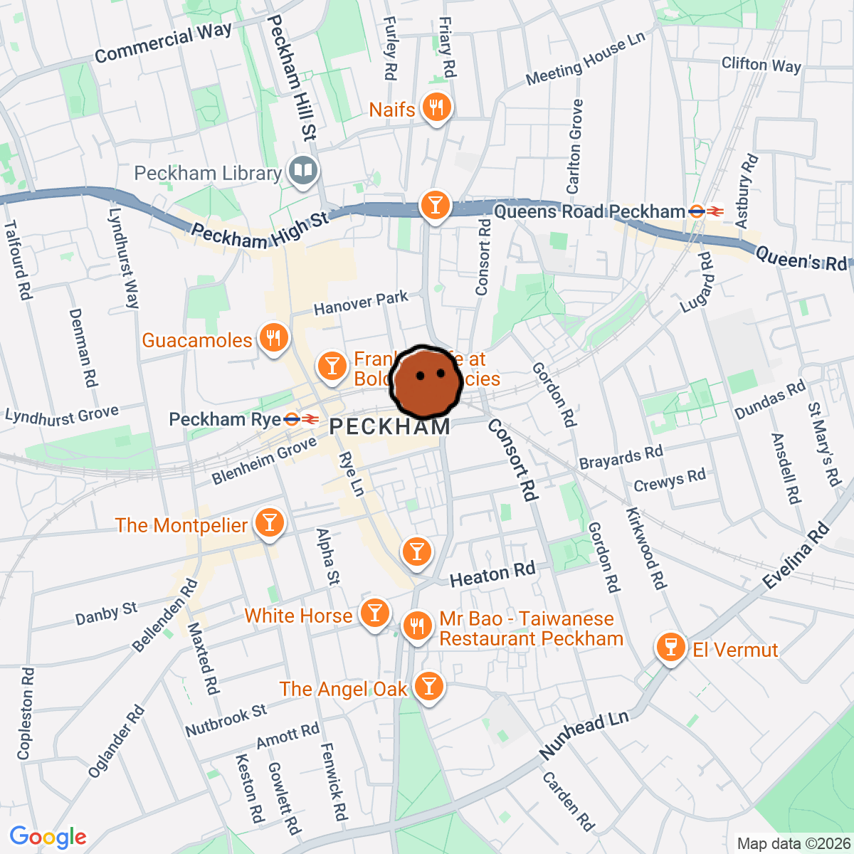 A map showing where Jumbi is in London