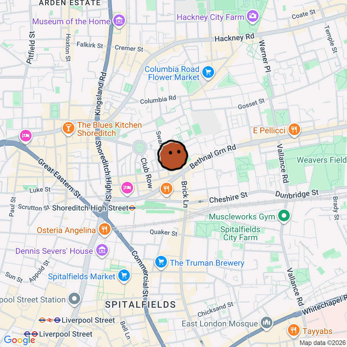 A map showing where Mad Cats is in London