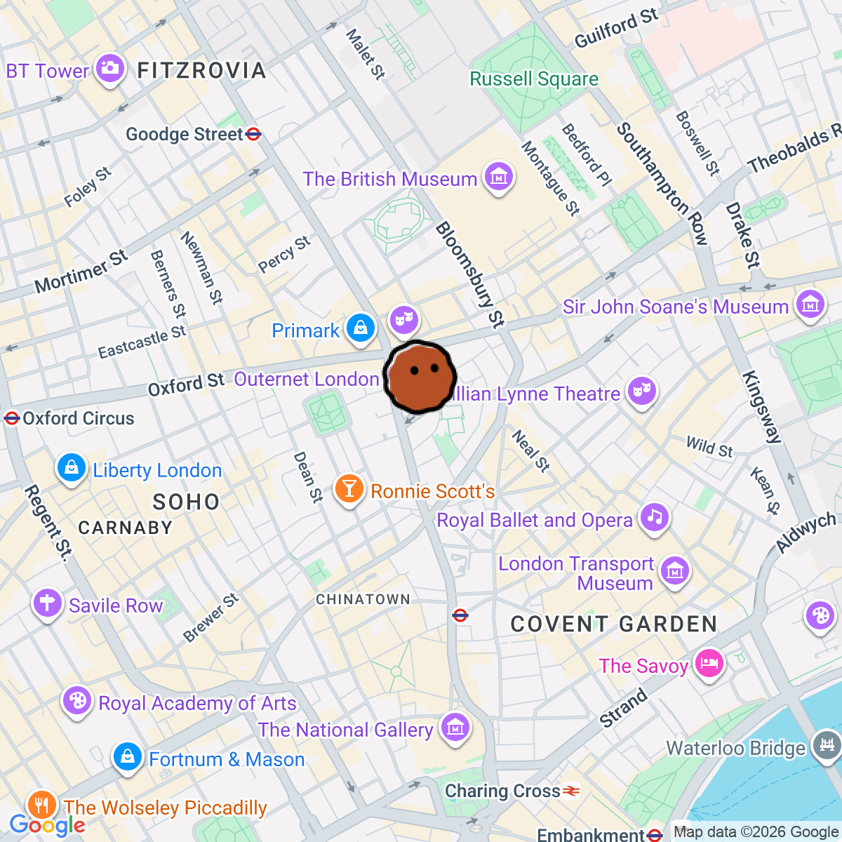 A map showing where Moonrays is in London