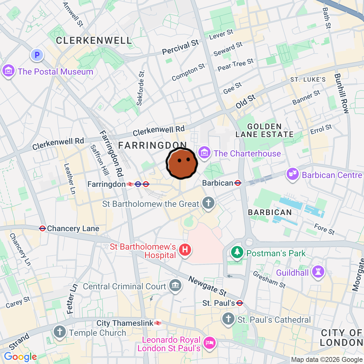 A map showing where Space Talk is in London