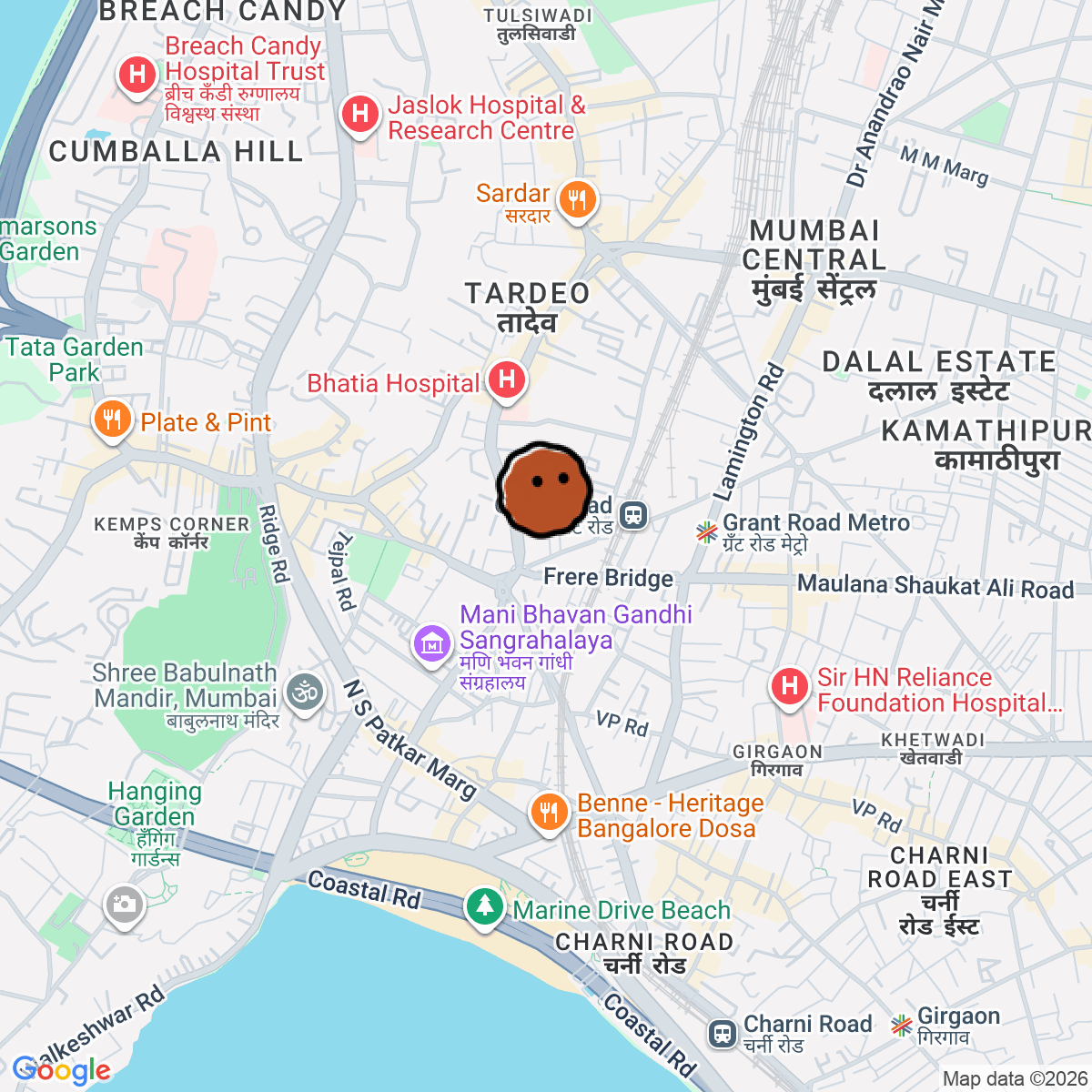 A map showing where Baroke - A Listening Bar is in Maharashtra