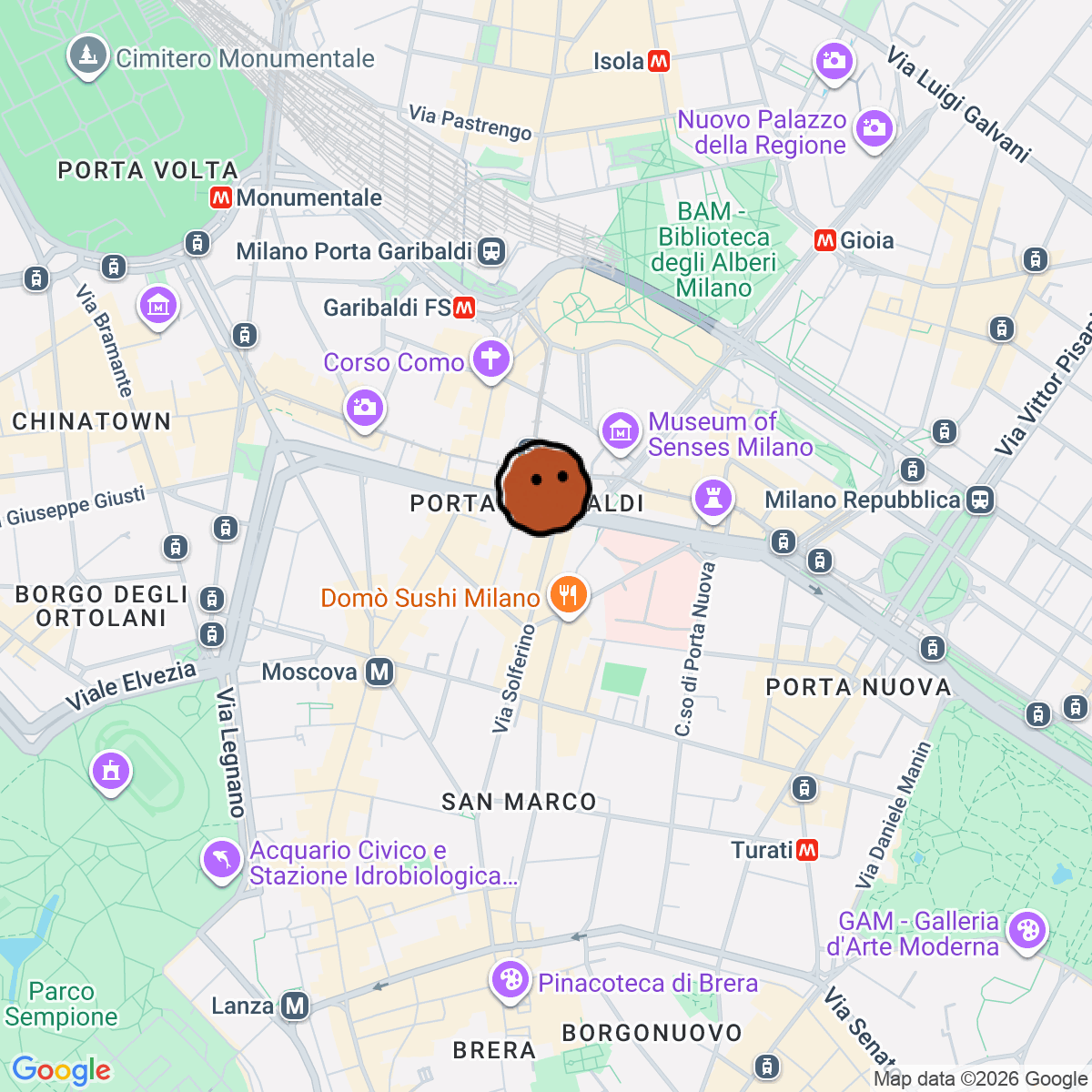 A map showing where NAMI Hifi is in Milano