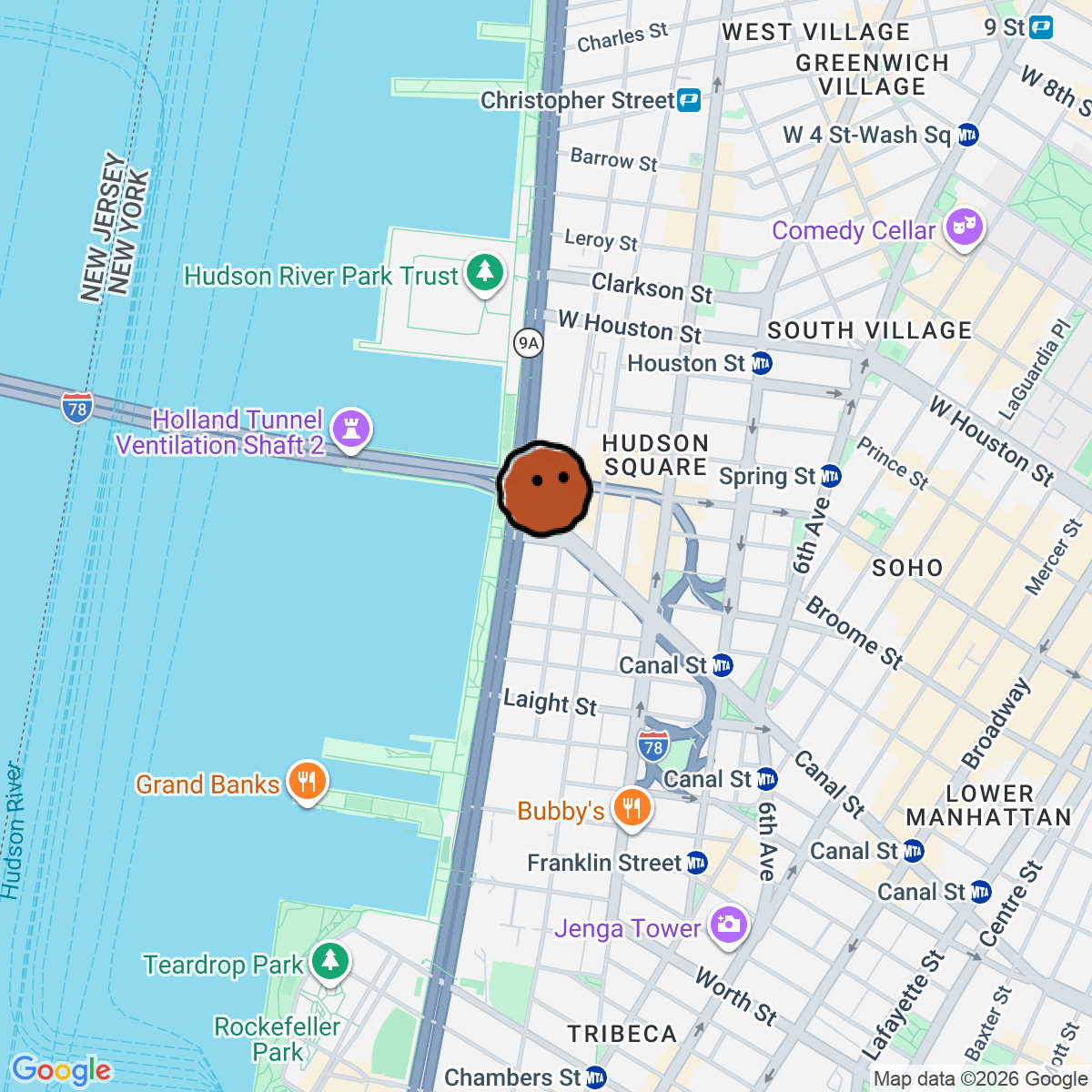 A map showing where Grand Lè Mar is in New York