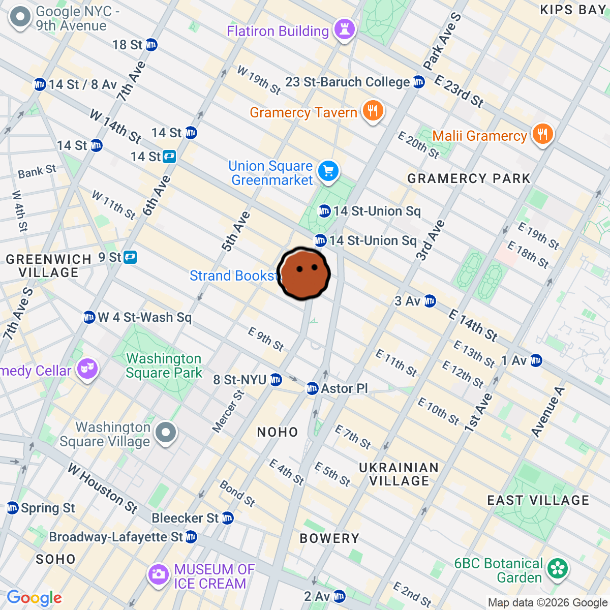 A map showing where Metropolis Vintage is in New York