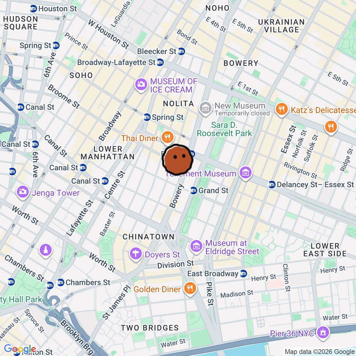 A map showing where Silence Please is in New York