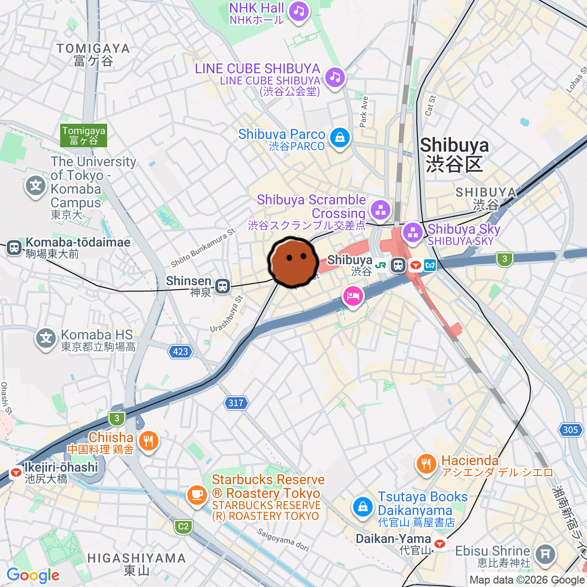 A map showing where Jazz Blues Soul Bar is in ōme 第二宝ビル F