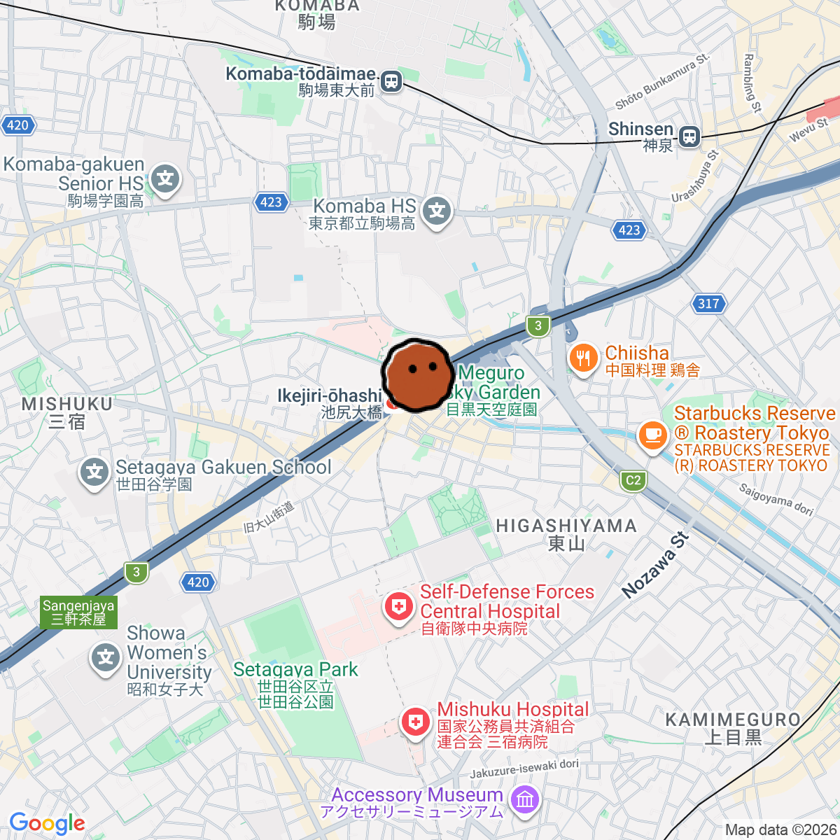 A map showing where nova is in ōme 階