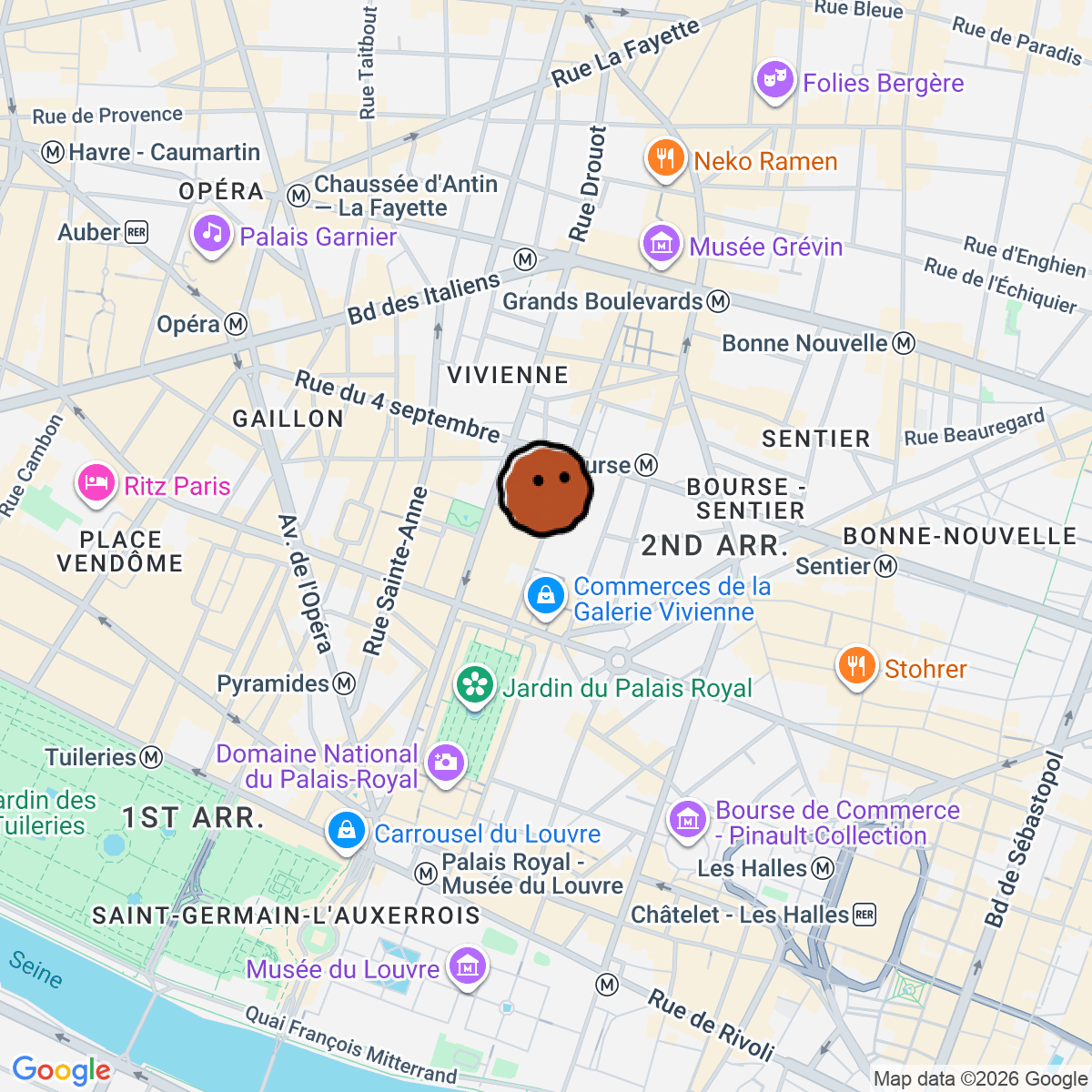 A map showing where Listener is in Paris