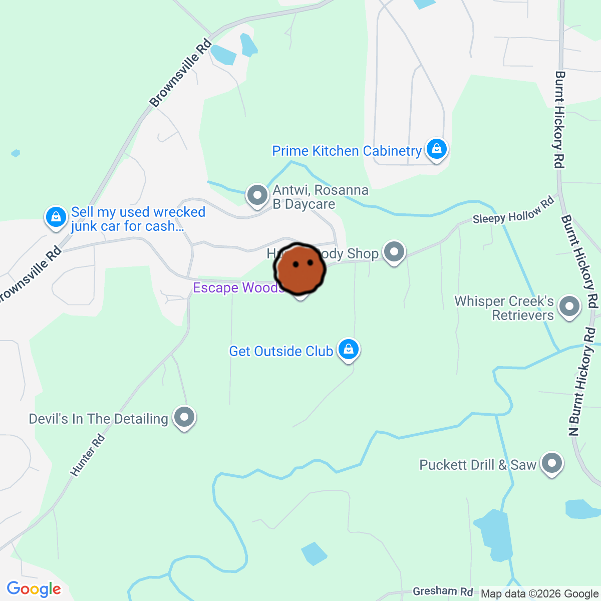 A map showing where Sleepy Hollow Farm is in Powder Springs
