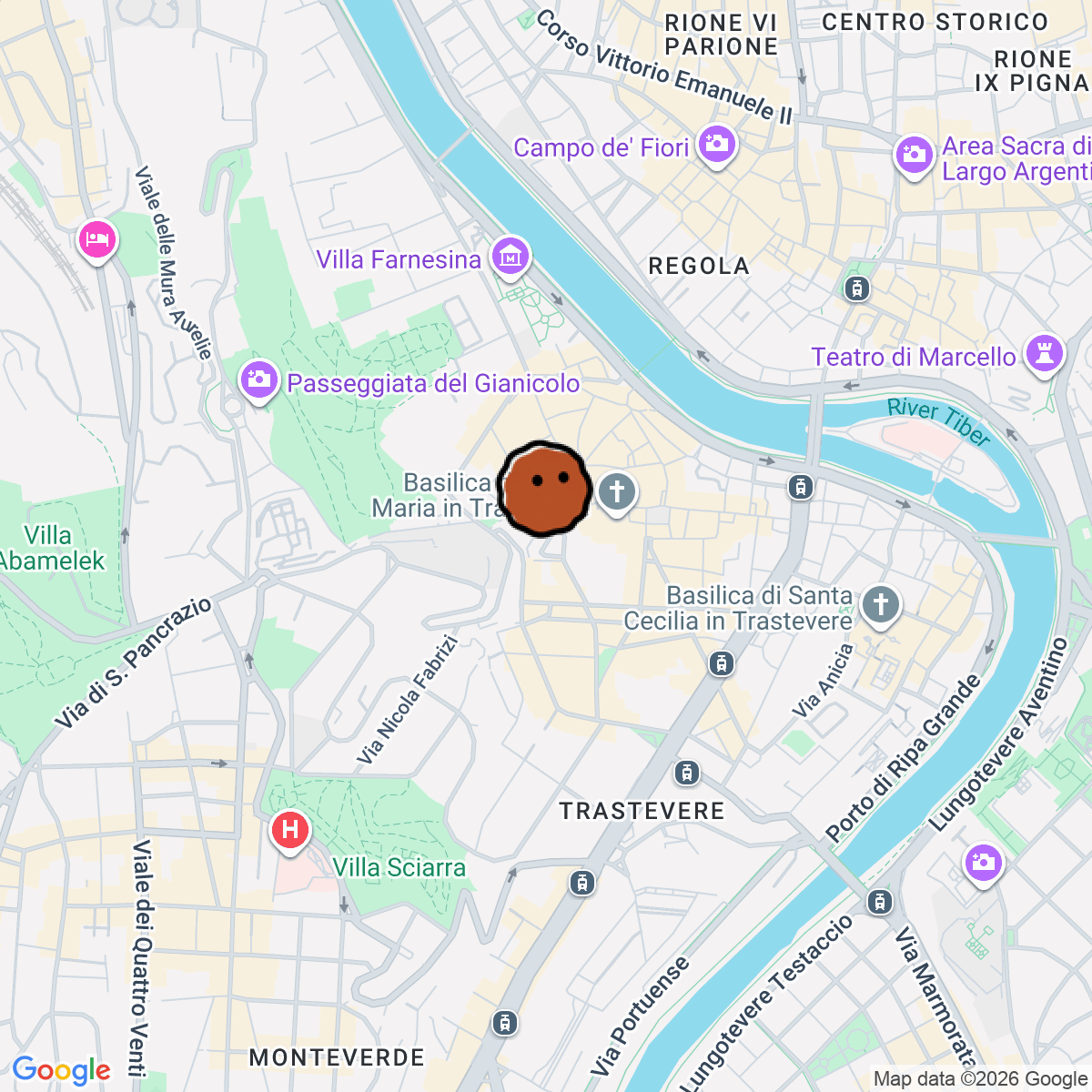 A map showing where Studio 33 is in Roma