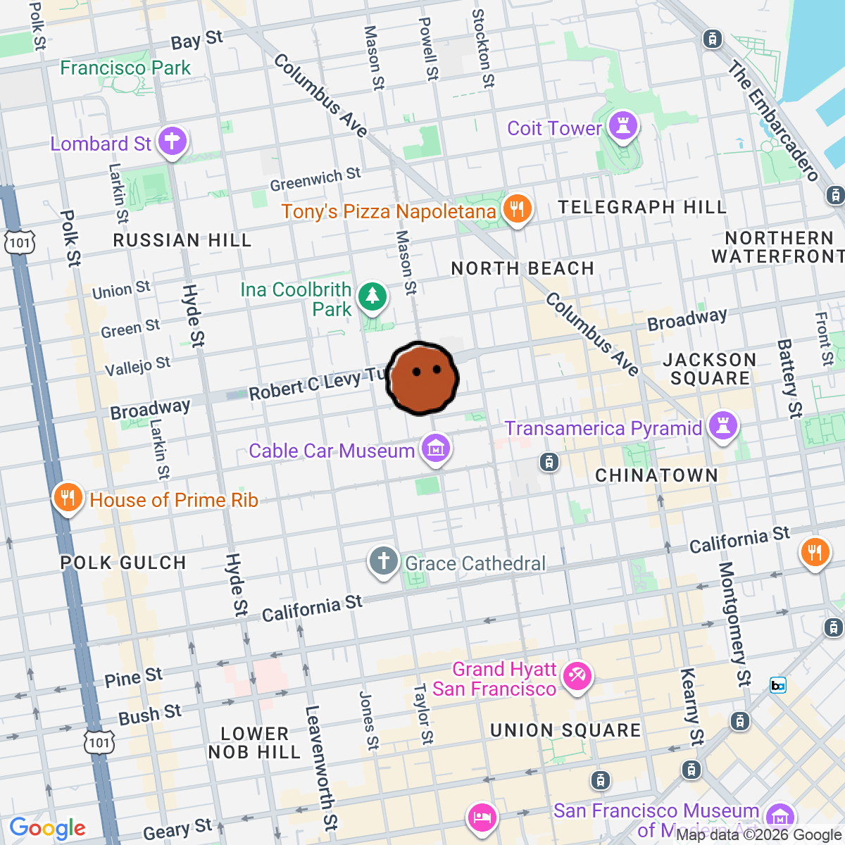 A map showing where KISSAKEKO is in San Francisco