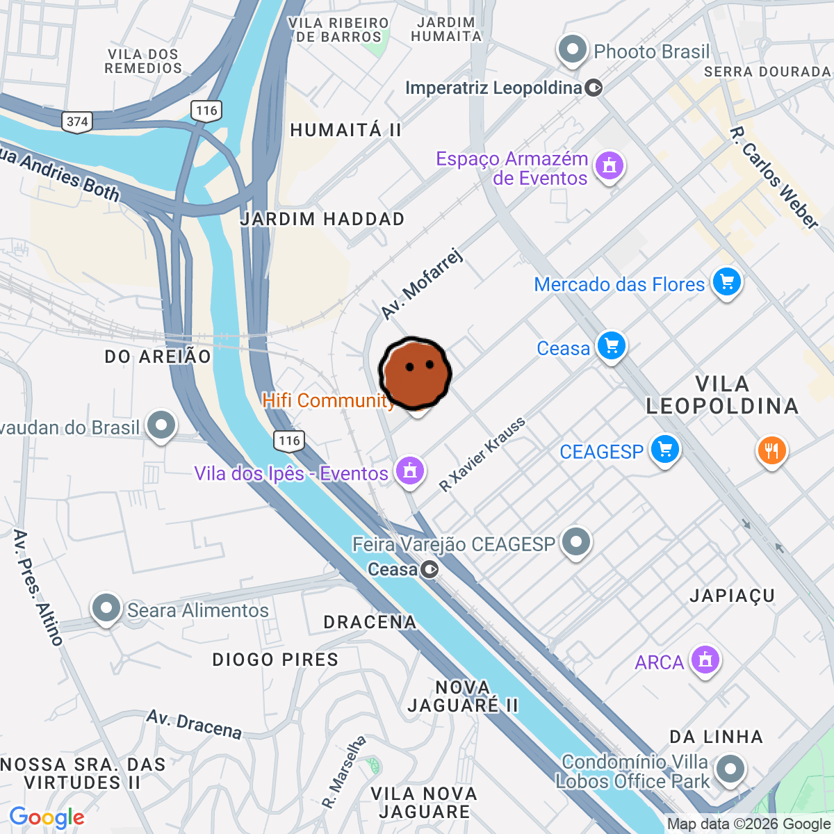 A map showing where Hifi Community is in São Paulo -