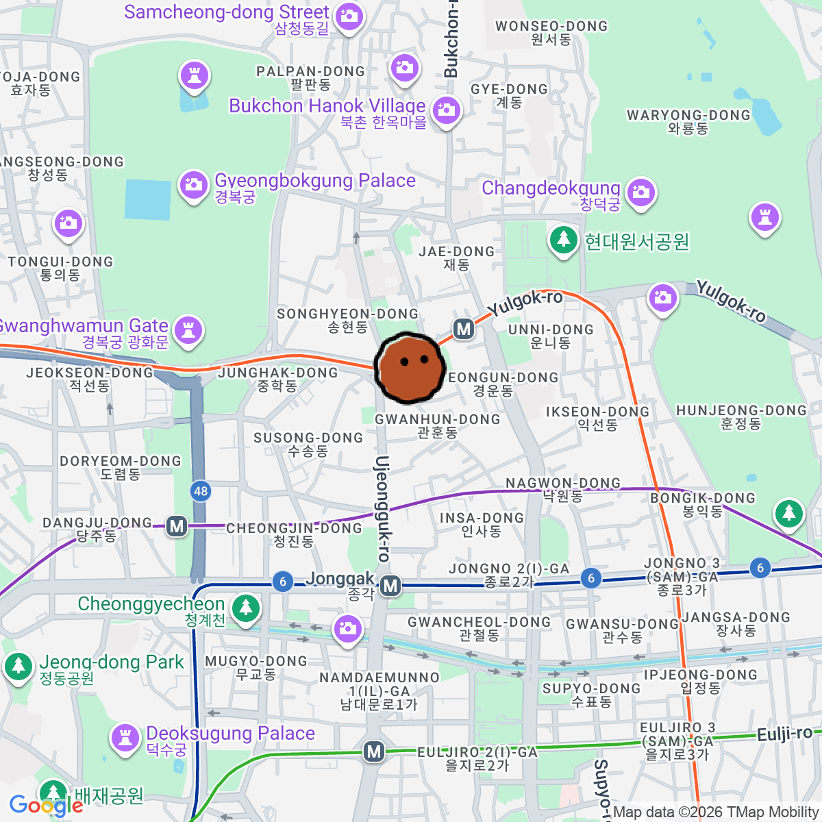 A map showing where Music Complex Seoul is in Seoul