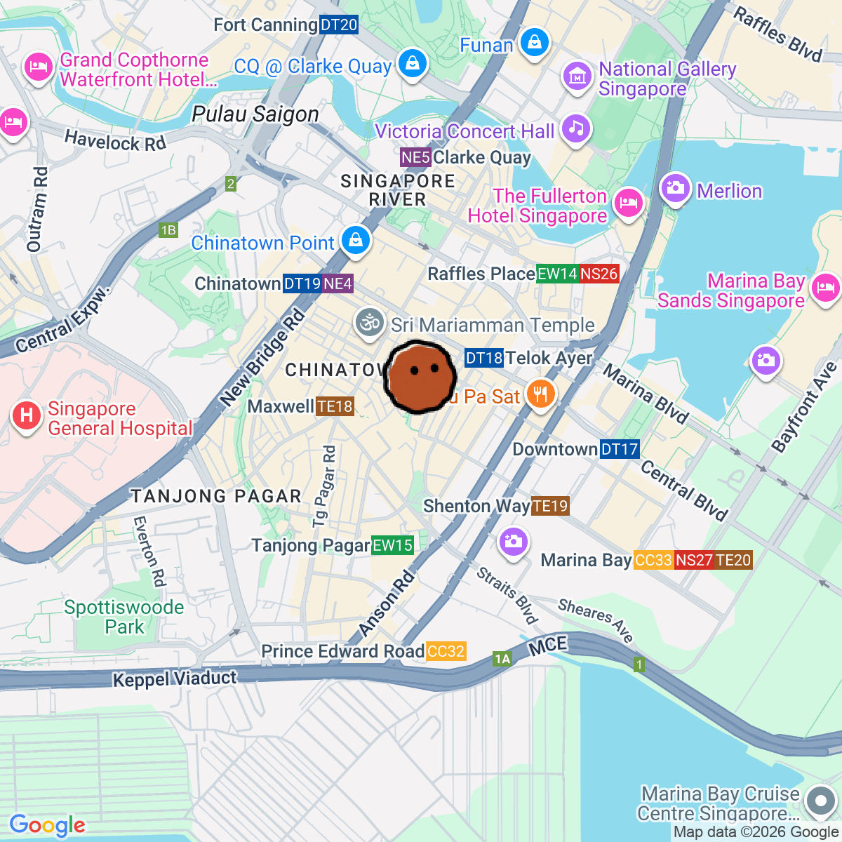 A map showing where Appetite is in Singapore