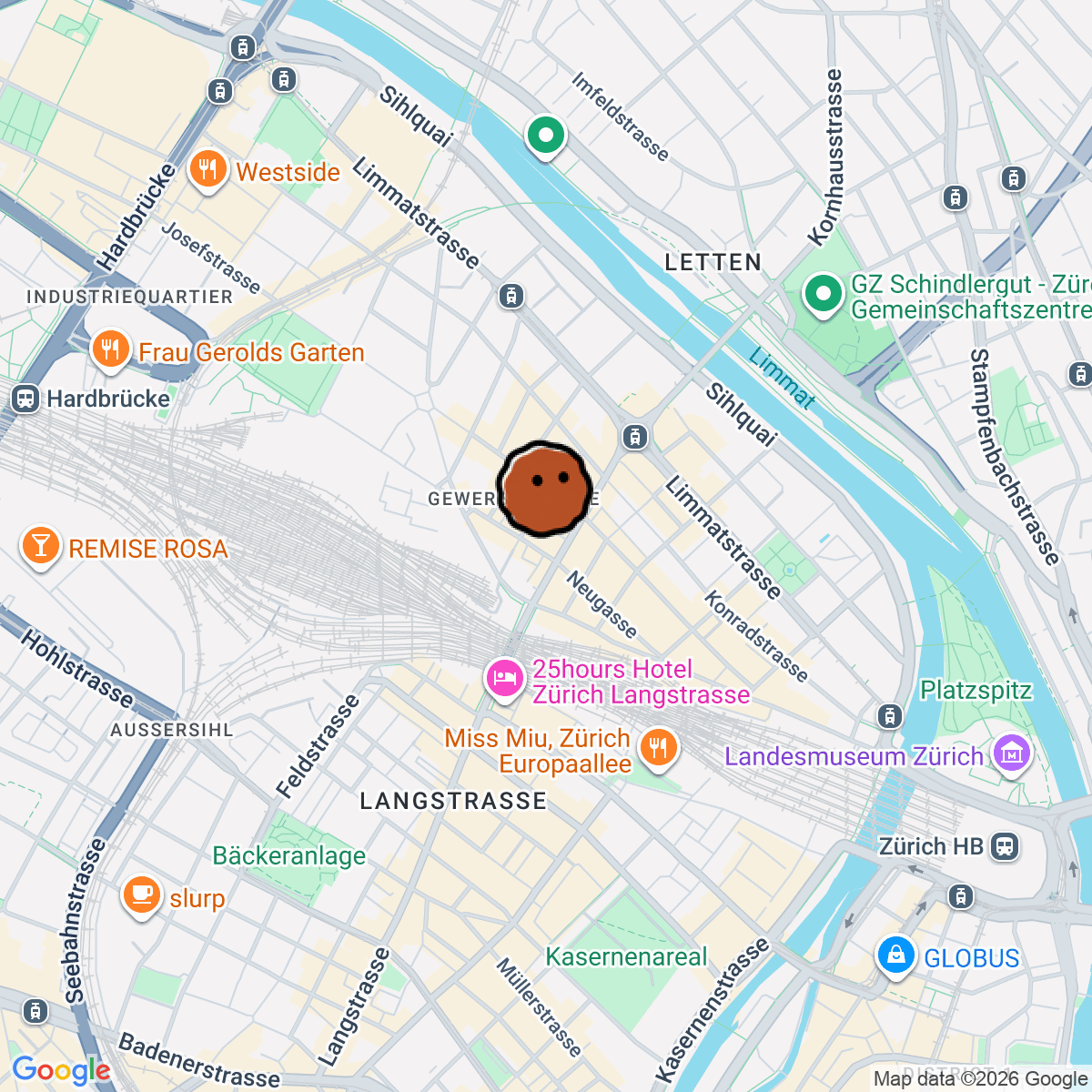 A map showing where Kasheme is in Zürich